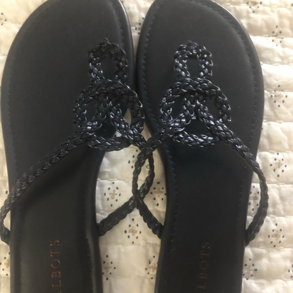 Brand new Talbots navy blue sandals